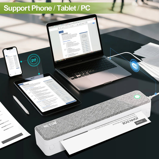 NETUM LT-P10 – Φορητός Θερμικός Εκτυπωτής A4 | Bluetooth | Χωρίς Μελάνι | Ιδανικός για Επαγγελματίες